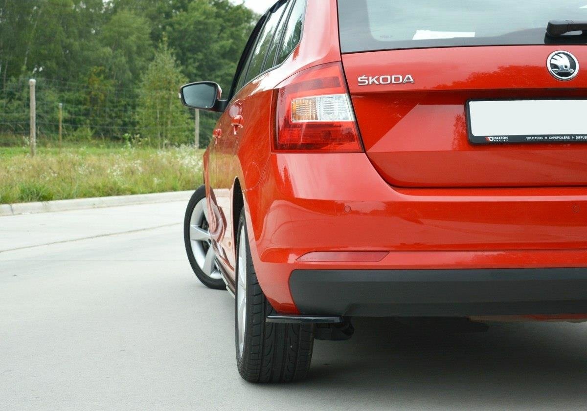 Heck Ansatz Flaps Diffusor für Skoda Rapid Spaceback schwarz matt