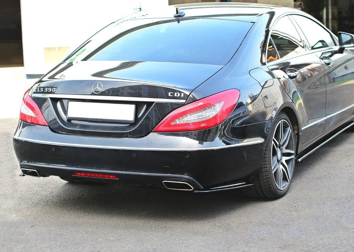 Heck Ansatz Flaps Diffusor für Mercedes CLS C218 schwarz matt