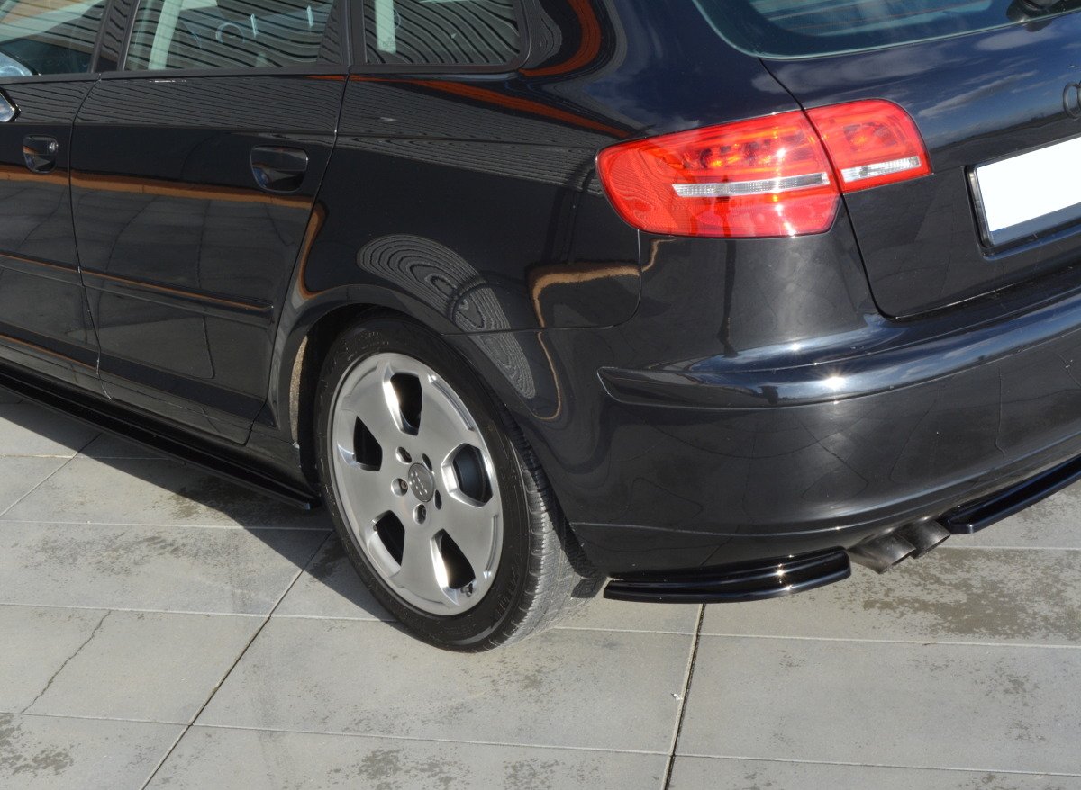 Splitter / Diffusor Heck Ansatz für Audi A3 Sportback 8P / 8P Facelift Carbon Look