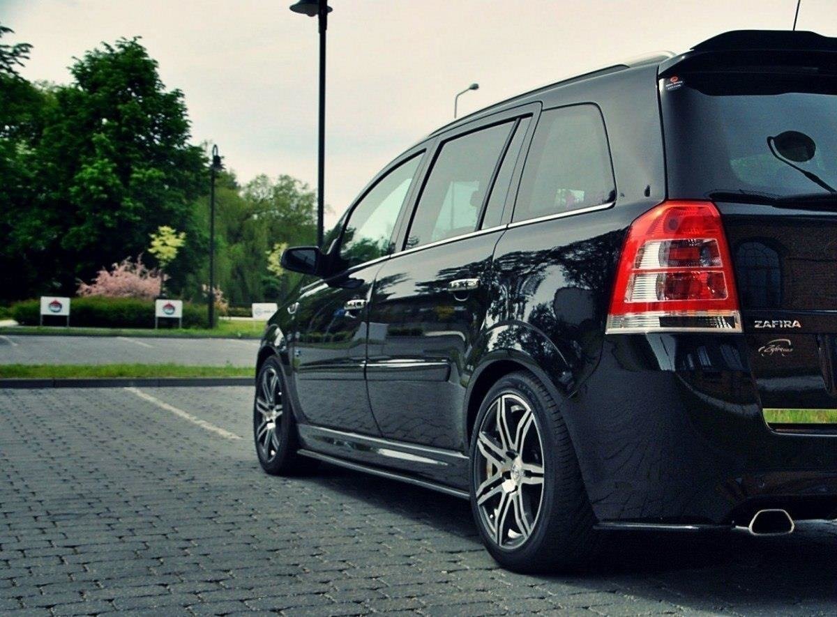 Seitenschweller Ansatz für OPEL ZAFIRA B OPC schwarz Hochglanz