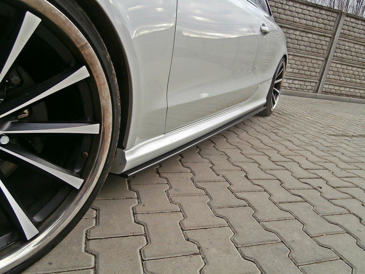 Seitenschweller Ansatz für Audi RS5 8T / 8T FL  schwarz Hochglanz