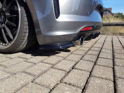 Heck Ansatz Flaps Diffusor für VOLKSWAGEN SCIROCCO MK.3 R FACELIFT Carbon Look