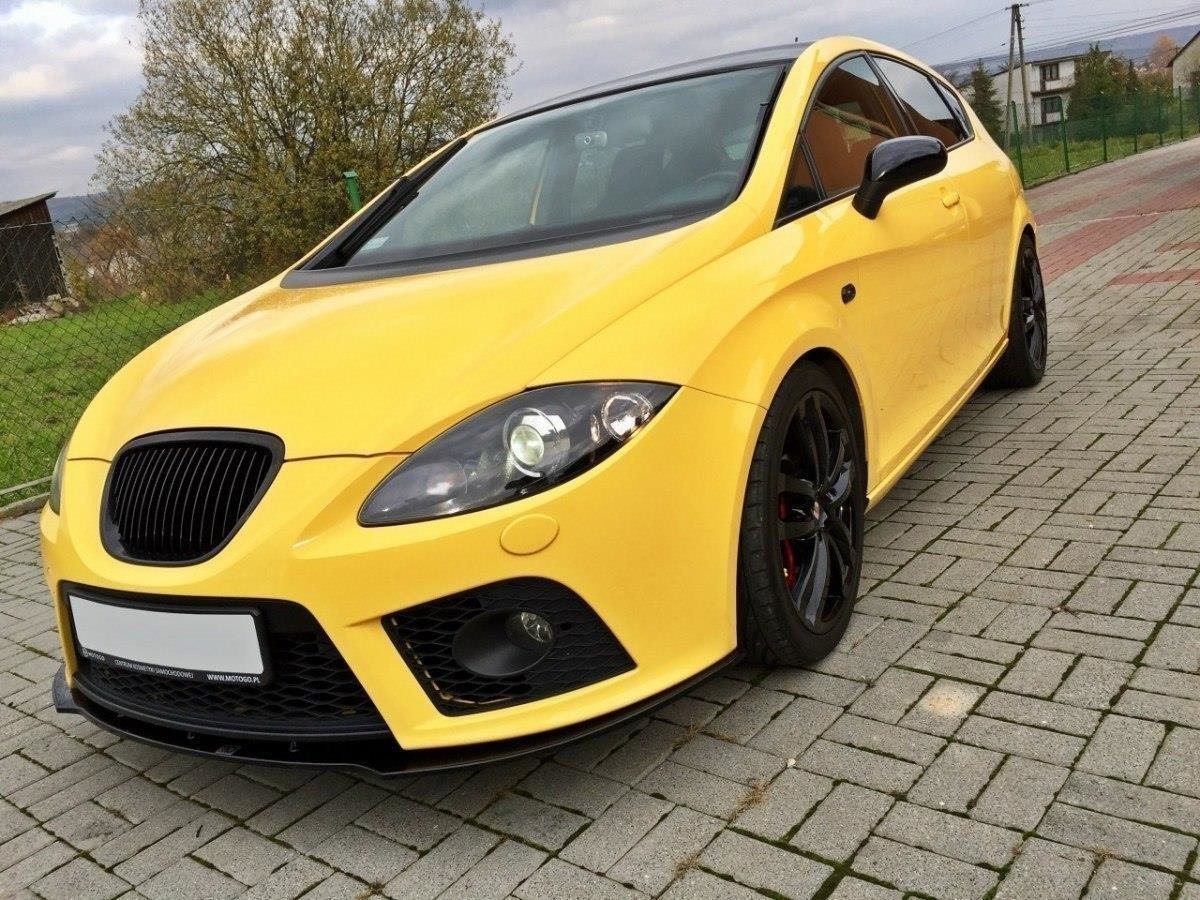Front Ansatz für SEAT LEON MK2 CUPRA FR (vor Facelift) schwarz Hochglanz
