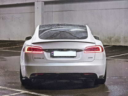 Diffusor Heck Ansatz für Tesla Model S Facelift schwarz matt
