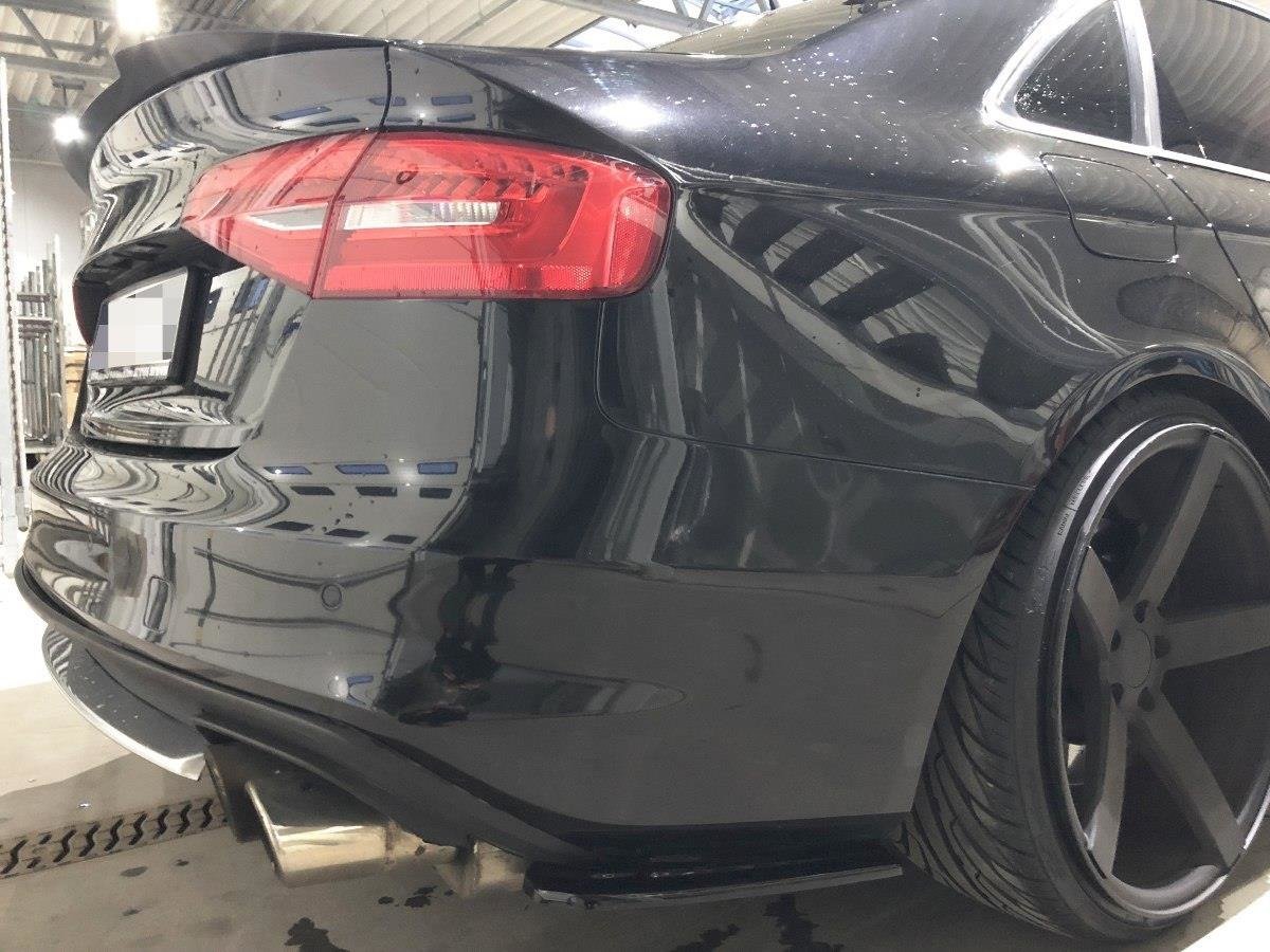 Heck Ansatz Flaps Diffusor für Audi S4 B8 FL schwarz matt