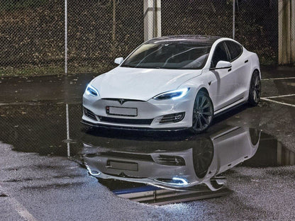 Seitenschweller Ansatz für Tesla Model S Facelift Carbon Look