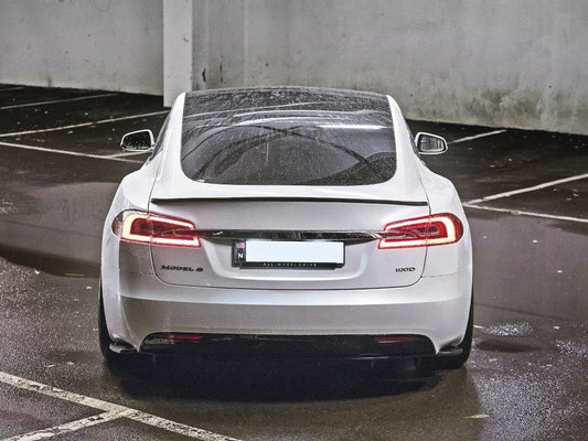 Heck Ansatz Flaps Diffusor für Tesla Model S Facelift schwarz Hochglanz