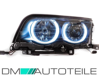 Set CCFL Angel Eyes Scheinwerfer +Blinker passend für BMW E46 Limo Touring 98-01