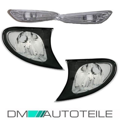 FACELIFT Umbau Set Blinker Frontblinker Weiß + Seite passt für BMW E46 bj. 01-05