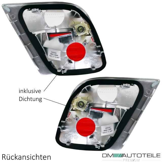 Rückleuchten SET innen Rot Weiss passend für BMW E46 Coupe Cabrio 99-03 + Birnen