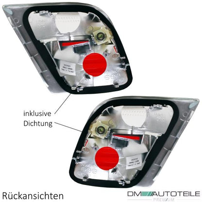 Rückleuchten SET innen Rot Weiss passend für BMW E46 Coupe Cabrio 99-03 + Birnen
