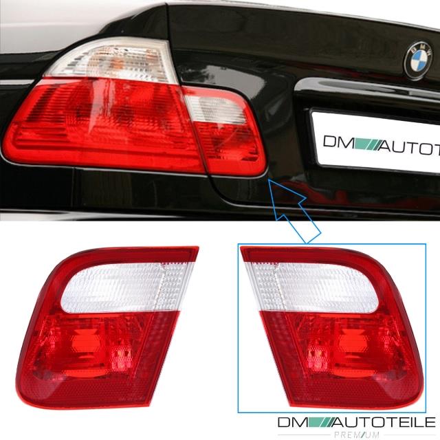 Rückleuchten SET innen Rot Weiss passend für BMW E46 Limousine 98-01 + 4x Birnen