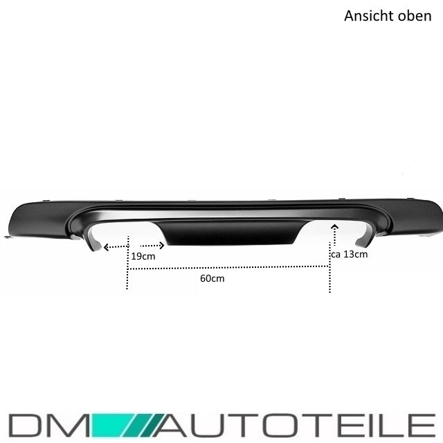 Heckdiffusor Ansatz Schwarz Matt Duplex passt für BMW 3er E46 Limousine Coupe Cabriolet Touring mit M-Paket CSL