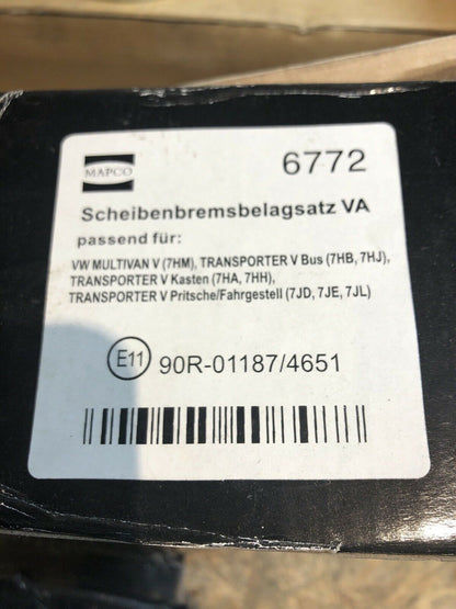 VW Multivan  /  Transporter V Scheibenbremsbeläge Neu