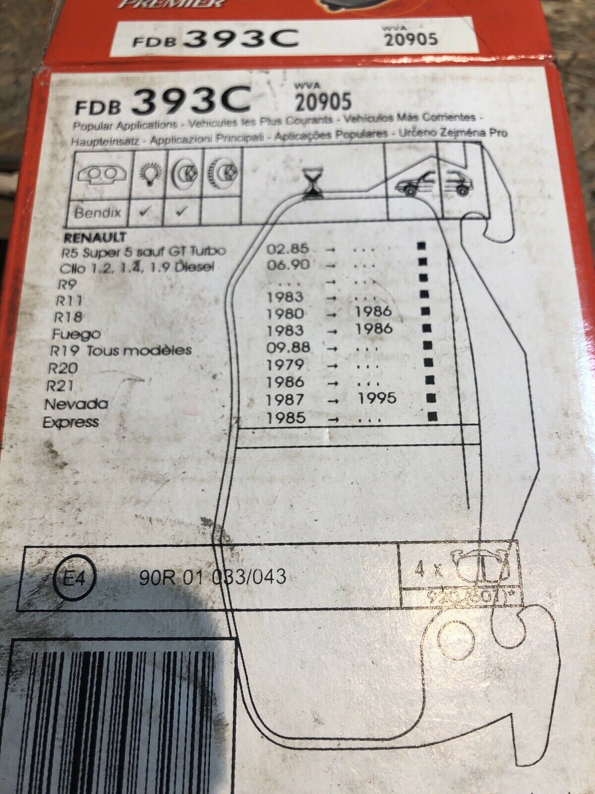 Renault R5  /  Clio /  R9 Bremsbeläge Neu