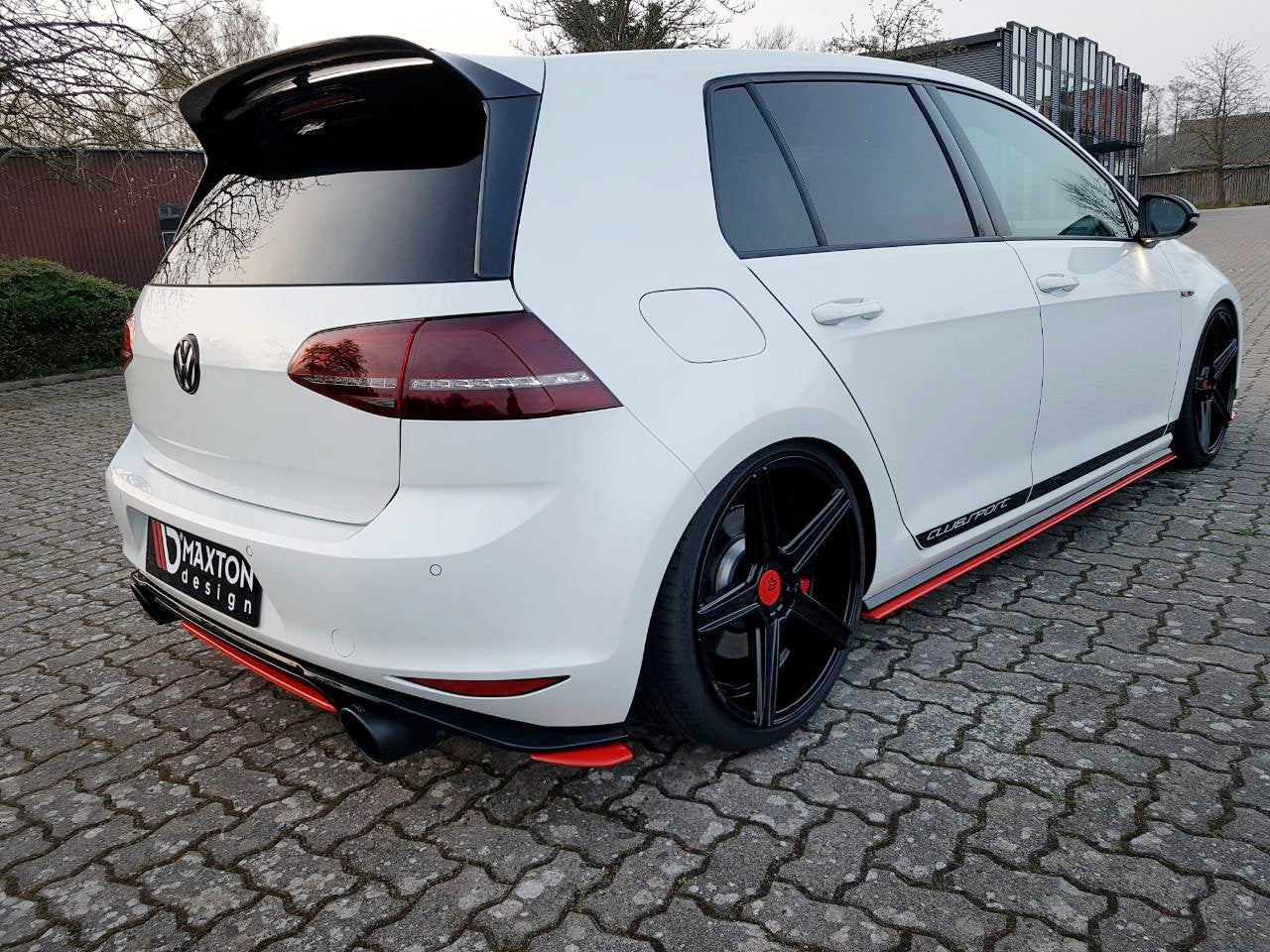 Mittlerer Diffusor Heck Ansatz für VW GOLF Mk7 GTI CLUBSPORT Carbon Look