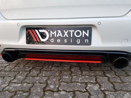 Mittlerer Diffusor Heck Ansatz für VW GOLF Mk7 GTI CLUBSPORT schwarz matt