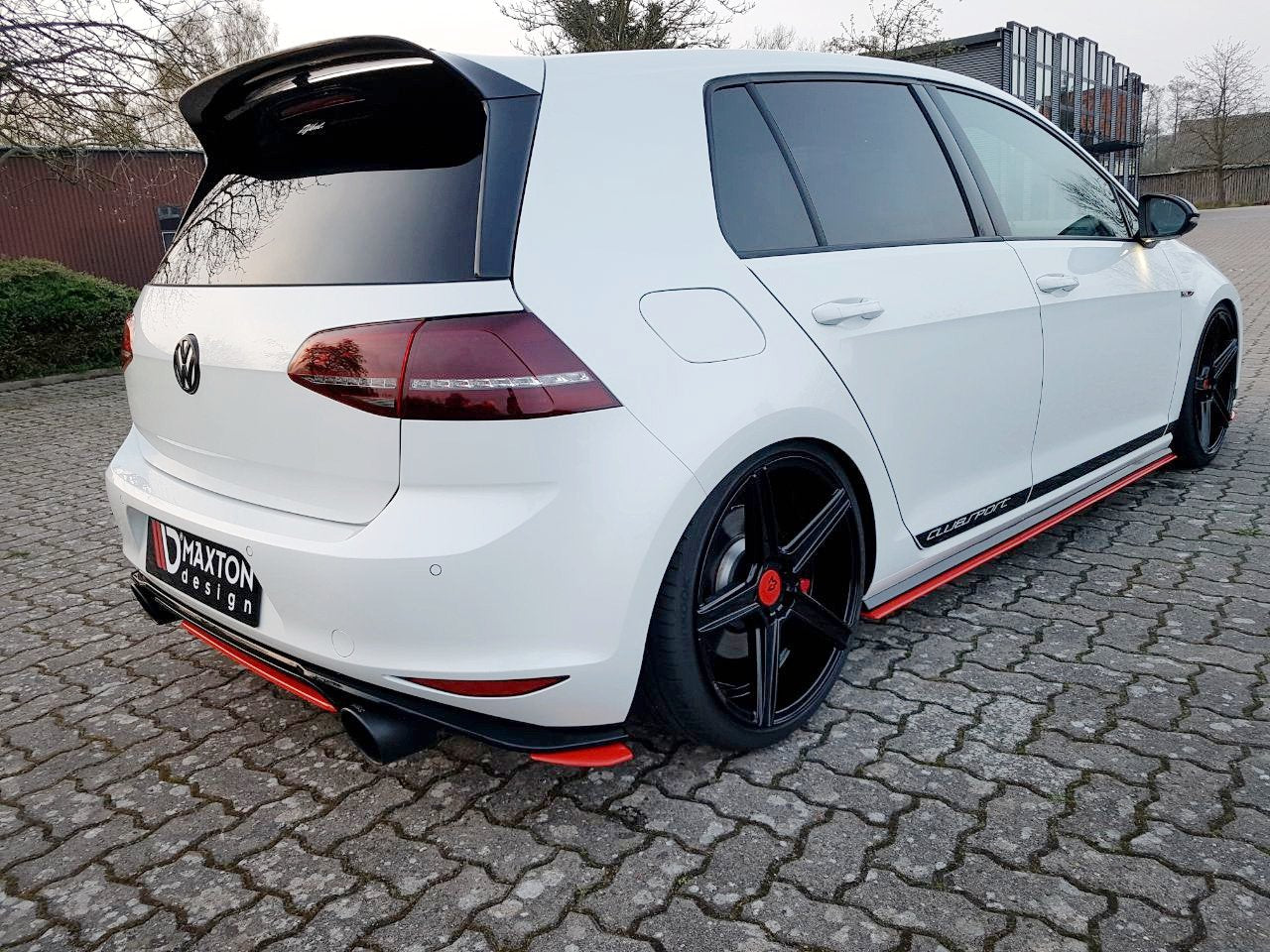 Heck Ansatz Flaps Diffusor für VW GOLF Mk7 GTI CLUBSPORT schwarz Hochglanz