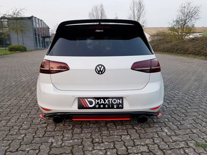 Heck Ansatz Flaps Diffusor für VW GOLF Mk7 GTI CLUBSPORT schwarz Hochglanz
