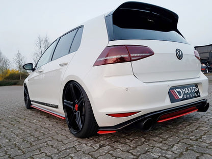 Heck Ansatz Flaps Diffusor für VW GOLF Mk7 GTI CLUBSPORT schwarz Hochglanz