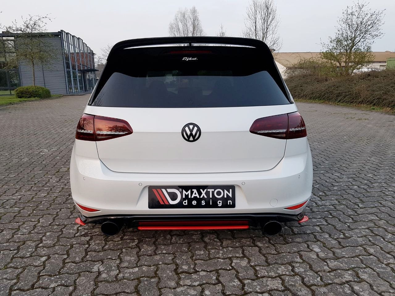 Mittlerer Diffusor Heck Ansatz für VW GOLF Mk7 GTI CLUBSPORT Carbon Look