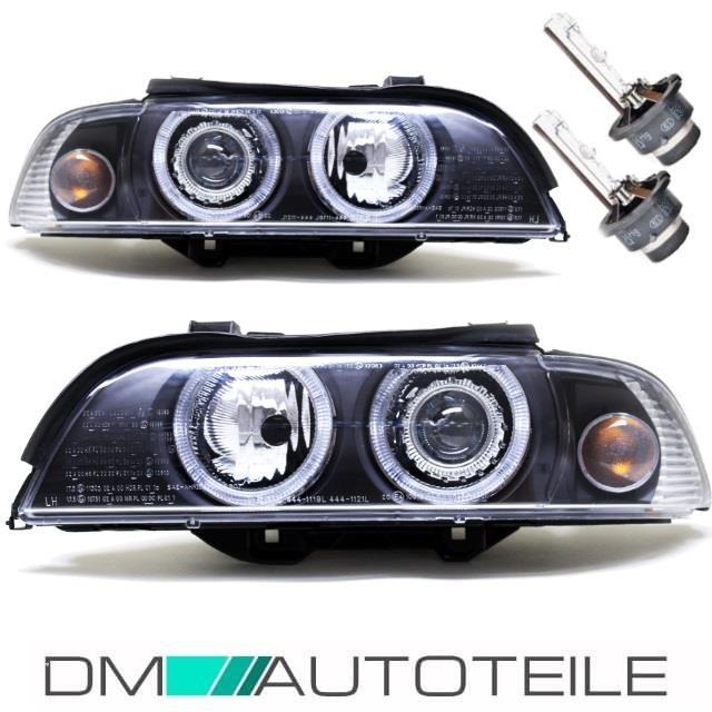 XENON Angel Eyes Scheinwerfer Schwarz D2S Facelift Kit+Brenner passt für BMW E39