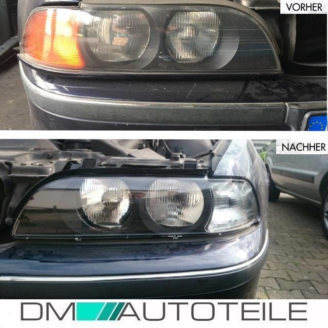 2x SCHEINWERFER Schwarz HB3/H7+weiße Blinker+Birnen 8tlg+OSRAM passt für BMW E39