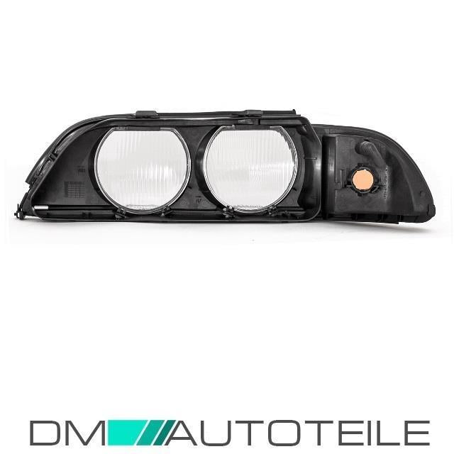 2x SCHEINWERFER Schwarz HB3/H7+Blinker Orange+8tlg. Set Birnen passt für BMW E39