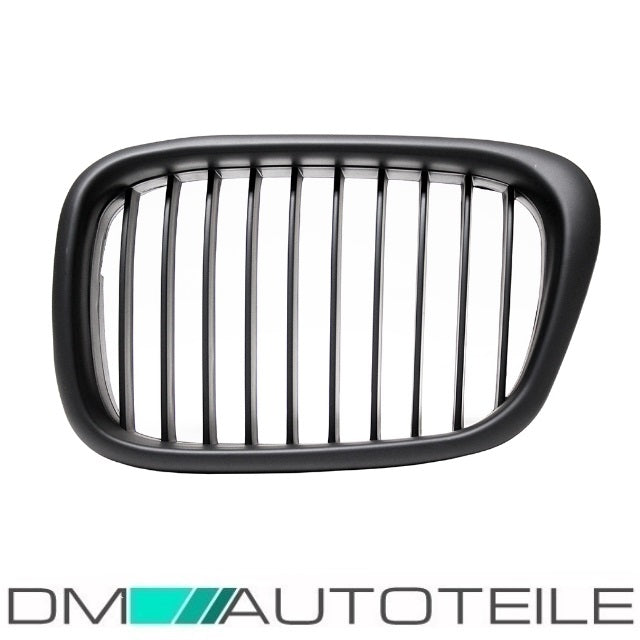 2x Grill Kühlergrill Schwarz Seidenmatt passend für BMW 5er E39 + M M5 95-03