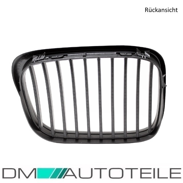 2x Grill Kühlergrill Schwarz Seidenmatt passend für BMW 5er E39 + M M5 95-03