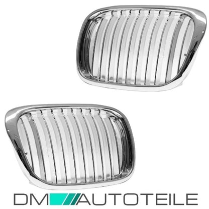 2x Grill Kühlergrill Grill Set Chrom passend für BMW 5er E39 + M-Paket M5 95-03