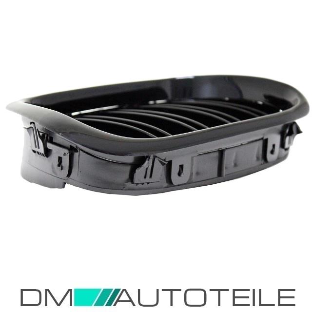 2x Grill Kühlergrill Schwarz Hochglanz Doppelsteg passend für BMW 5er E39 + M M5