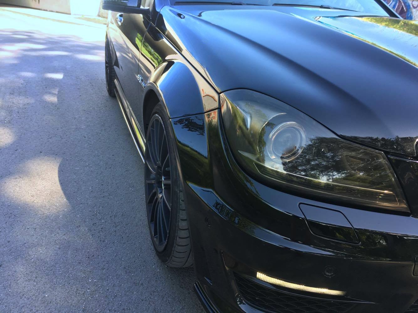 Seitenschweller Ansatz für Mercedes AMG C63 W204 FACELIFT schwarz Hochglanz