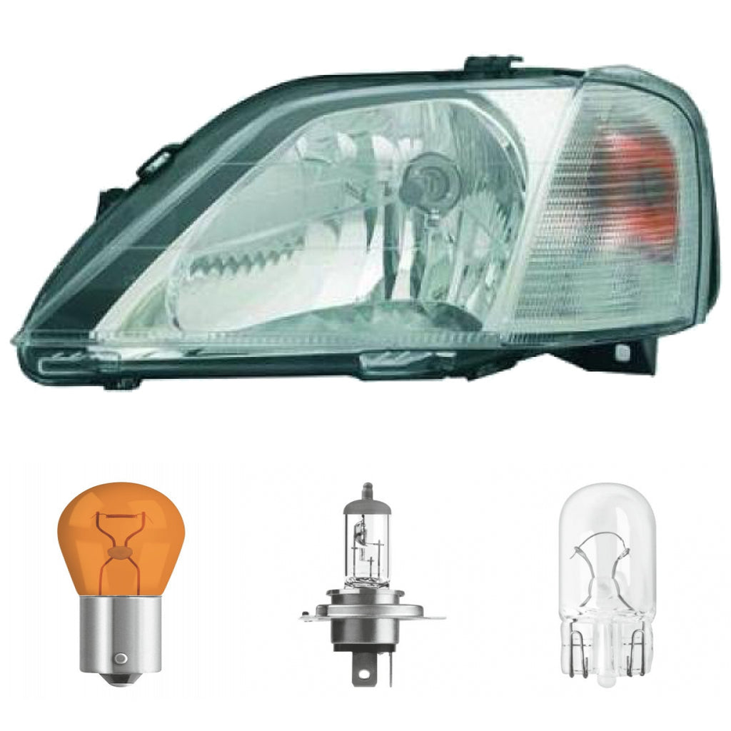 Hauptscheinwerfer links H4 mit Blinklicht passt für Dacia Logan 05-08 inklusive Leuchtmittel/Birnen