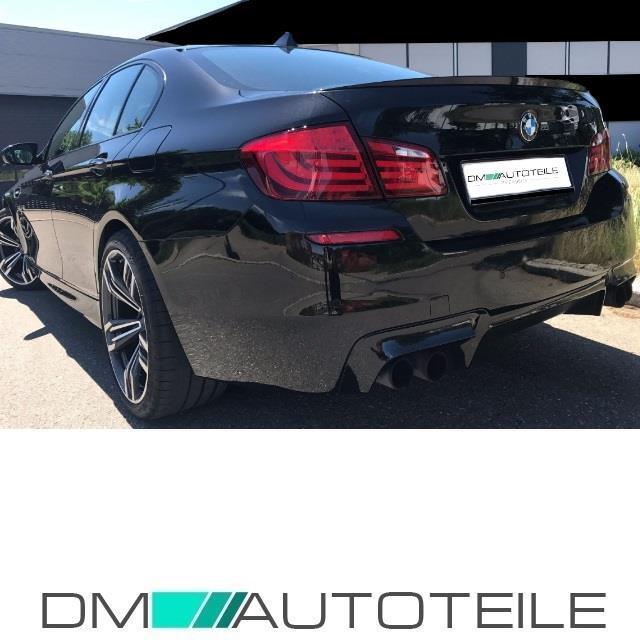 Umbau Heckdiffusor 4 Rohr Duplex Schwarz Matt passt für BMW 5er F10 F11 M-Paket außer M5