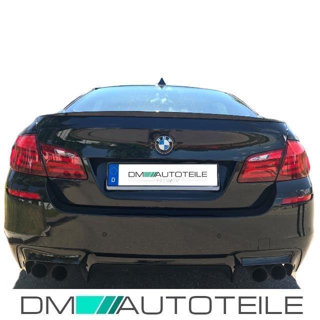 Umbau Heckdiffusor 4 Rohr Duplex Schwarz Matt passt für BMW 5er F10 F11 M-Paket außer M5