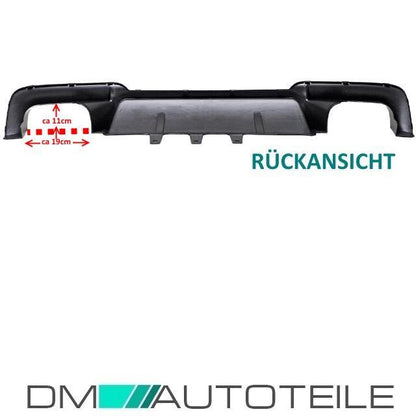 Umbau Set Heckdiffusor Duplex 4-Rohr +NSW- Gitter passt für BMW 5er F10 F11 M-Paket & M550