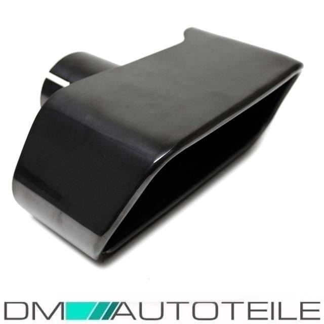 Schwarz Auspuffblenden SET eckig + Zubehör passend für BMW F10 F11 550 M-Paket