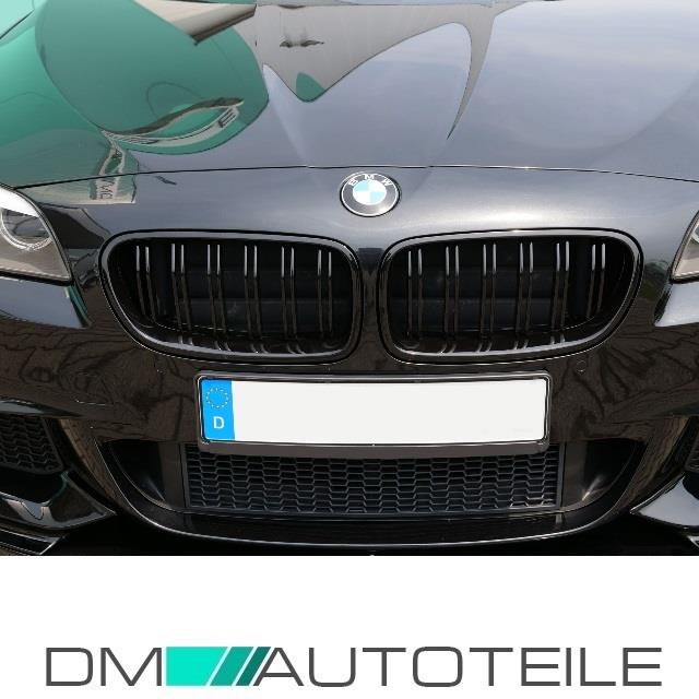 SET Kühlergrill Grill Schwarz Glanz Doppelsteg passend für BMW F10 F11 auch M M5