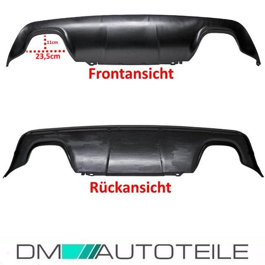 Heckdiffusor passt für BMW E60 E61 M Paket M5 4 Rohr Duplex 03-10 Schwarz Matt