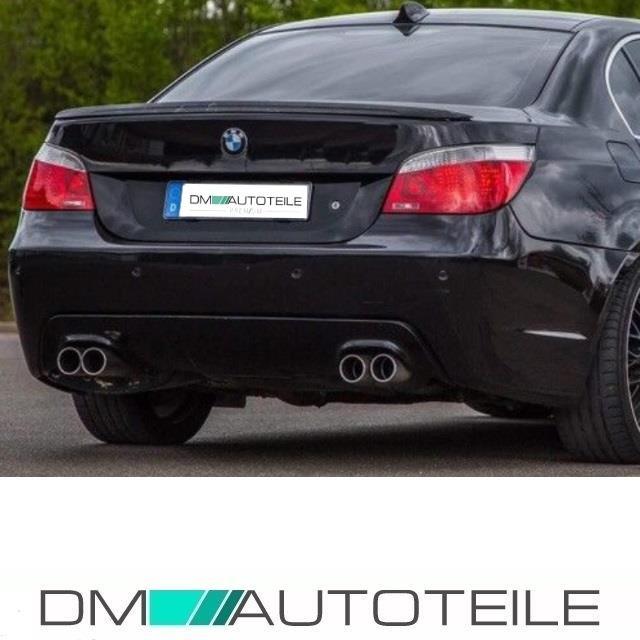 Heckdiffusor passt für BMW E60 E61 M Paket M5 4 Rohr Duplex 03-10 Schwarz Matt