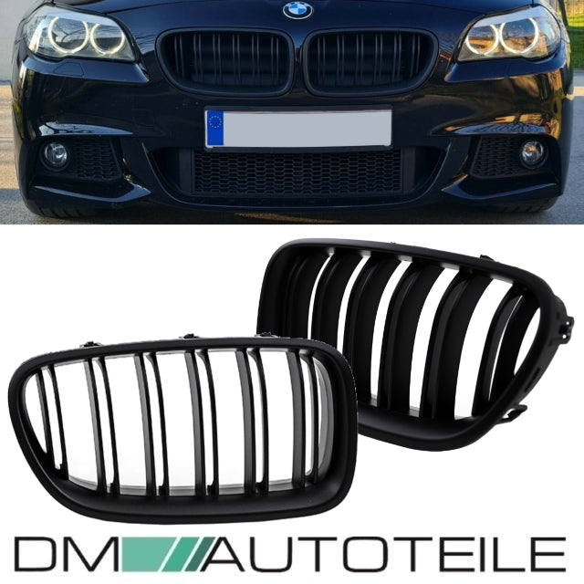 2x Kühlergrill Grill Schwarz MATT Doppelsteg passend für BMW F10 F11 auch M M5