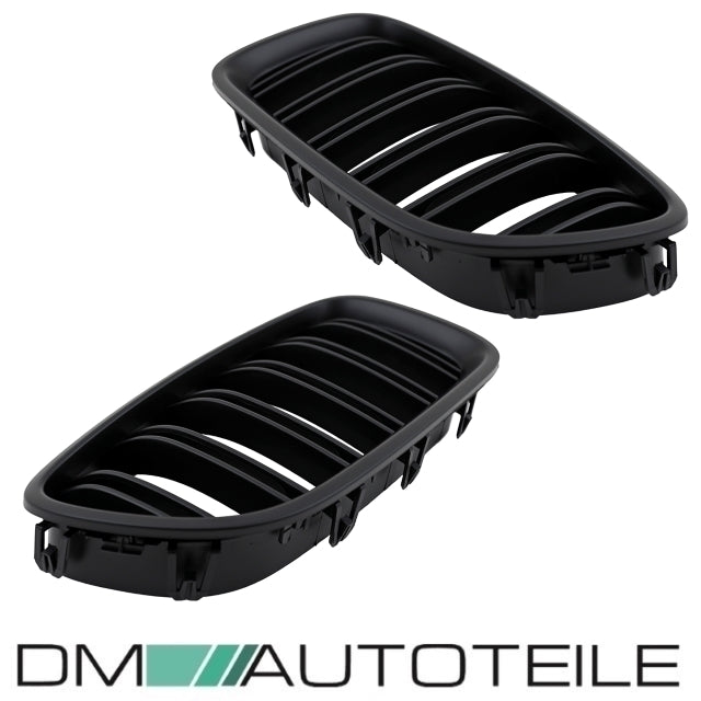 2x Kühlergrill Grill Schwarz MATT Doppelsteg passend für BMW F10 F11 auch M M5