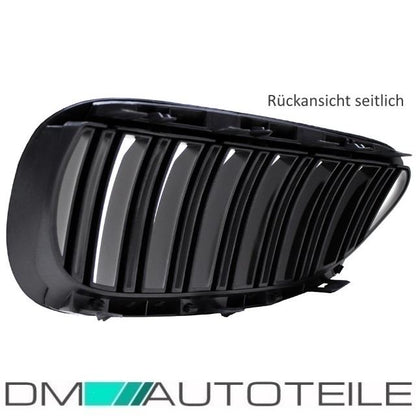 SET Doppelsteg Kühlergrill Schwarz GLANZ Performance passt für BMW E63 E64 02-10