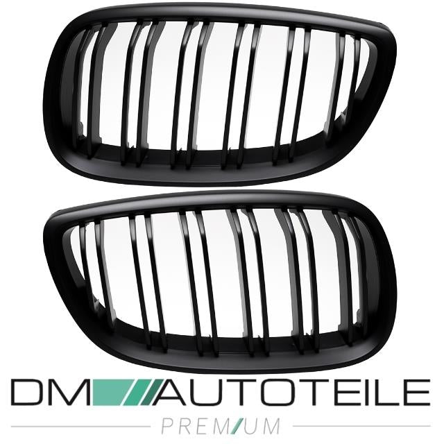 2X Doppelsteg Kühlergrill Schwarz Matt passend für BMW E92/E93 bj. 06-10 auch M