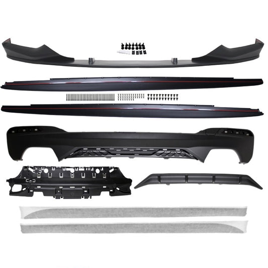 Umbau Sport-Performance Schwarz Matt Spoiler + Diffusor +Ansätze passend für BMW G30 G31 mit M-Paket +ABE