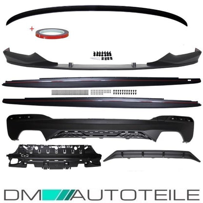 Sport-Performance Front Spoiler + Ansätze + Diffusor Schwarz Matt passt für BMW 5er G30 M-Paket +ABE