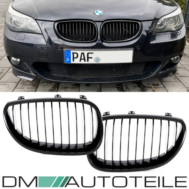 2x Kühlergrill Schwarz Glanz Performance SATZ passend für BMW 5er E60 E61 Bj 03-10