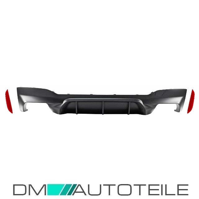 Heckdiffusor Sport Duplex Breit + Reflektoren passt für BMW 5er G30 G31 M-Paket nicht M5