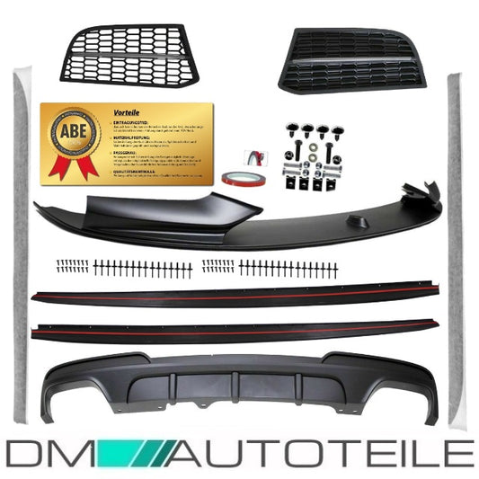 Sport -Performance Spoiler + Diffusor + Ansätze Schwarz Matt passt für BMW 5er F10 F11 M-Paket M550 +ABE